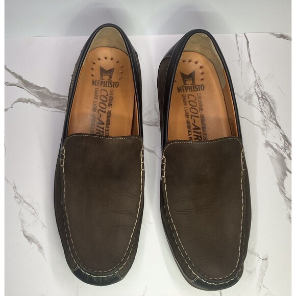 Mephisto Baduard Men’s Loafer Cool-Air Brown Nubuck/ Black Leather Sz 11 EUC main image 8